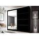 Modern Wardrobes MU 31 two sliding doors Black shine and mirror FREE DELIVERY