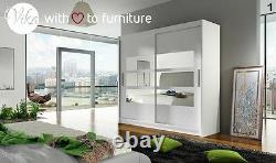 Modern design 180 cm wide Wardrobe TOLEDO mirror 2 sliding door bedroom