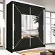 NICOLE Modern Sliding Double Door Wardrobe for Bedroom with 3 Colors and 4 Sizes
