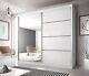 New Modern Mirrored Sliding Door Wardrobe Multi 35 in White 183cm