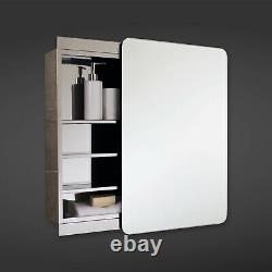 RAK Slide Door Rectangular Bathroom Mirror Stainless Steel Cabinet 600 x 340mm