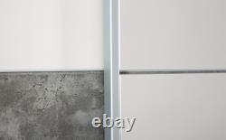 Rauch Korbach White and Stone Grey 2 Door Sliding Wardrobe with Mirror 218cm