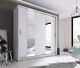 SALE! Modern Bedroom Sliding Mirror Door Wardrobe Arti 14 in White Matt 220cm