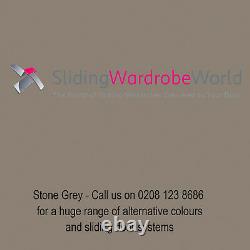 SHAKER Stone Grey & Mirror SpacePro Sliding Wardrobe Door Kits (All sizes)