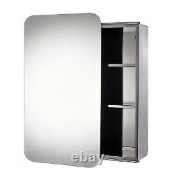 Sanremo Stainless Steel Wall Mounted Mirrored Bathroom Cabinet, Sliding Door
