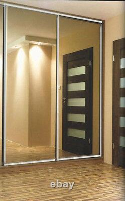 Silver Mirror Sliding Wardrobe Doors Made to measure up to 1180mm Wide
