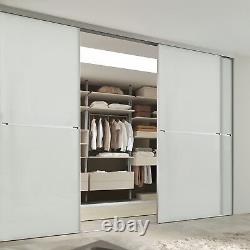 Silver mirror sliding wardrobe doors -silver'fox' frame- 918(w) mm x 2490(h) mm