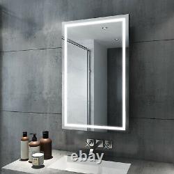 Sliding Door Led Light Up Bathroom, Hanging Bathroom Mirror With Storage