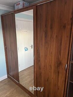 Sliding Three Door Mirrored Wardrobe Size 215cm X 200cm