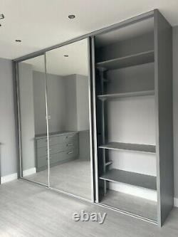 Sliding Wardrobe Custom-Made Doors Silver Mirror 2 Doors Up to 1530mm wide