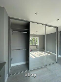 Sliding Wardrobe Custom-Made Doors Silver Mirror 4 Doors Up to 3060mm wide