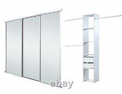 Sliding Wardrobe Doors (Mirrored x 3) & Storage. Up to 2692mm (8ft 10ins) wide