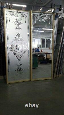Sliding Wardrobe Mirror Glass Doors. Made To Measure. Sandblasting design