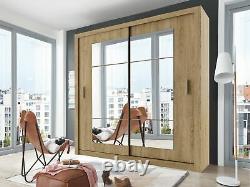 Sliding door mirror wardrobe CLEO 32 180cm colour shetland oak
