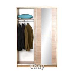 Sonoma Oak Mirrored Sliding Door Wardrobe Adore Furniture 120cm