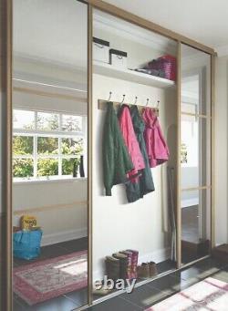 SpacePro Oak and Mirror classic framed sliding wardrobe door kit 2 x 762mm