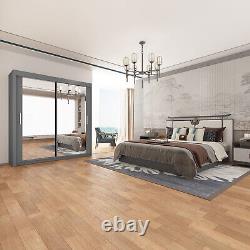Style Heave Modern 2&3 Sliding Doors Wardrobe Grey Available in 7 Sizes