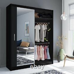 Toronto Modern Wardrobes, 2 Door Sliding Mirrored wardrobe for Bedroom Furniture