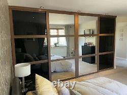 Used sliding wardrobe doors Mirror + gloss black (handleless)Fantastic condition