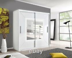 Venice 2 Door Sliding Mirror Wardrobe in 3 Different Color and 3 Size With 2 LED