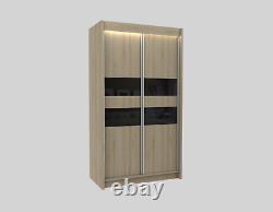 WARDROBE 2 Sliding Doors Furniture, mirror or lacobel glass inserts MRFI120cm