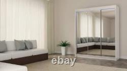 WARDROBE 3 sliding door FULL MIRROR bedroom furniture 180cm MRDE + LED FREE