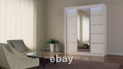 WARDROBE 3 sliding doors 2 drawers 5 colours bedroom furniture MIRROR MRMA 180cm