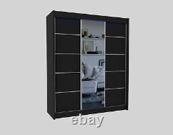 WARDROBE 3 sliding doors 2 drawers CUPBOARD bedroom furniture MIRROR MRMA 180cm