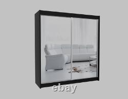 WARDROBE FULL MIRROR bedroom hallway living furniture, sliding doors MRRDE 200cm