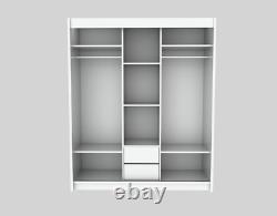 WARDROBE FULL MIRROR sliding doors bedroom living hallway furniture MRDE180