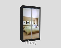 WARDROBE WITH MIRRORS 2 sliding doors bedroom hallway living furniture MRDE 150