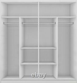 Wardrobe 203cm Sliding Doors New Modern Bedroom various shelf arrangements oak