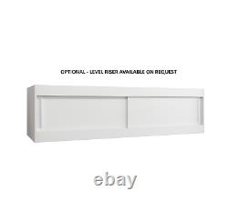 Wardrobe 250 cm''BOLIVIA'' 3 Sliding Doors Rails Shelves Mirror Black White Oak