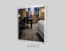 Wardrobe 3 Sliding Mirrored Doors, 2 drawers Modern Bedroom Furniture MRDE 180cm