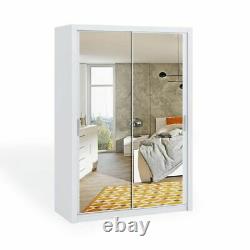 Wardrobe BONO SZ150 with Mirrors Sliding Doors Hanging Rail Shelves Storage New