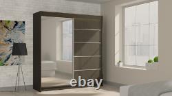 Wardrobe & Mirror, Modern Wardrobe 2 Sliding Doors Bedroom Furniture MRMA 200cm