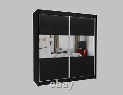 Wardrobe Mirrored Modern 2 Sliding Doors Wardrobe Bedroom Furniture MRRO 200 cm