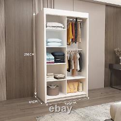 ZNotch Modern 2&3 Sliding door OSLO Wardrobe FOR bedroom in White colour 5 Sizes